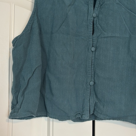 Blue Crop Tank Top with High Neckline - Picture 8 of 10